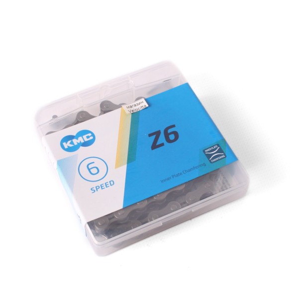 Велосипедная цепь KMC Z6, 1/2&amp;quot;x3/32&amp;quot;, 116 звеньев, 6 скоростей, с замком 6R/CL573R