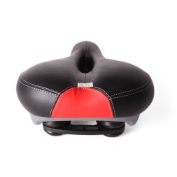 Седло велосипедное с отверстием "Комфорт", 210x265 мм, закрытые пружины, с цветной вставкой, черно-красный
