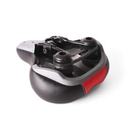 Седло велосипедное с отверстием "Комфорт", 210x265 мм, закрытые пружины, с цветной вставкой, черно-красный