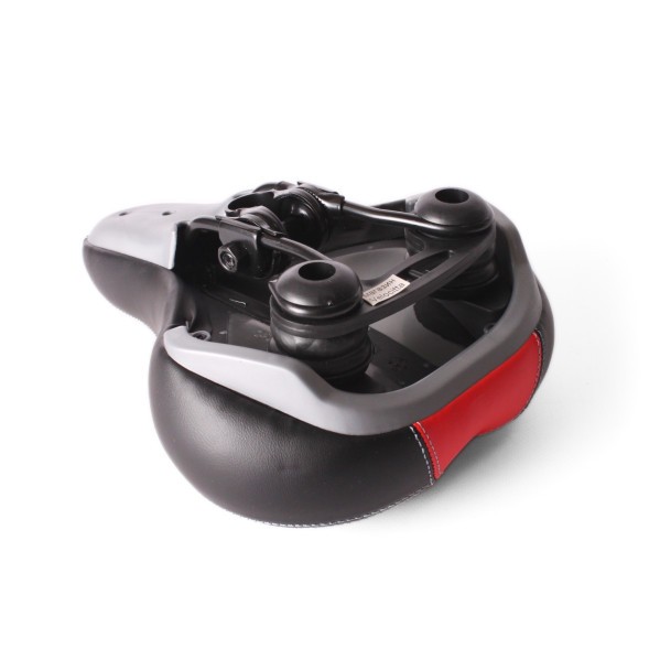 Седло велосипедное с отверстием &amp;quot;Комфорт&amp;quot;, 210x265 мм, закрытые пружины, с цветной вставкой, черно-красный