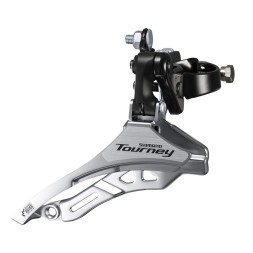 Передний переключатель Shimano FD-TY300 Tourney, хомут 31.8, 42T, нижняя тяга, торг. уп.