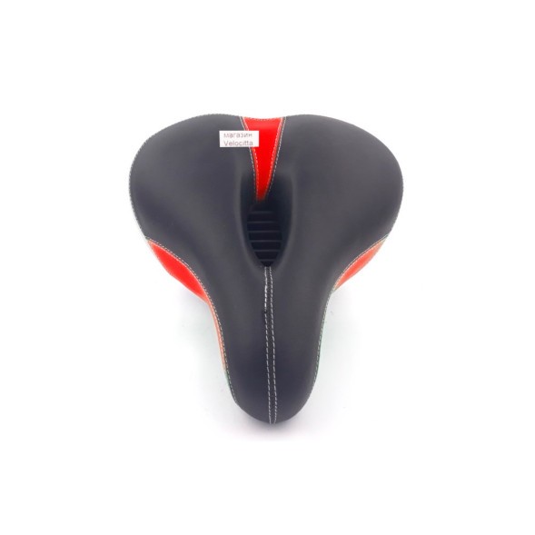 Седло велосипедное на пружинах, 280x240 мм, с отверстием, цветное