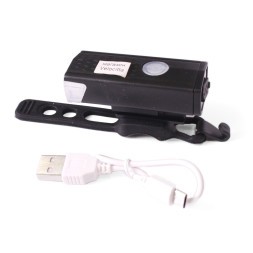 Фара велосипедная Raypal RPL-2255, передняя, пластик, USB кабель, 300 lm, LED, 3 режима работы, черный