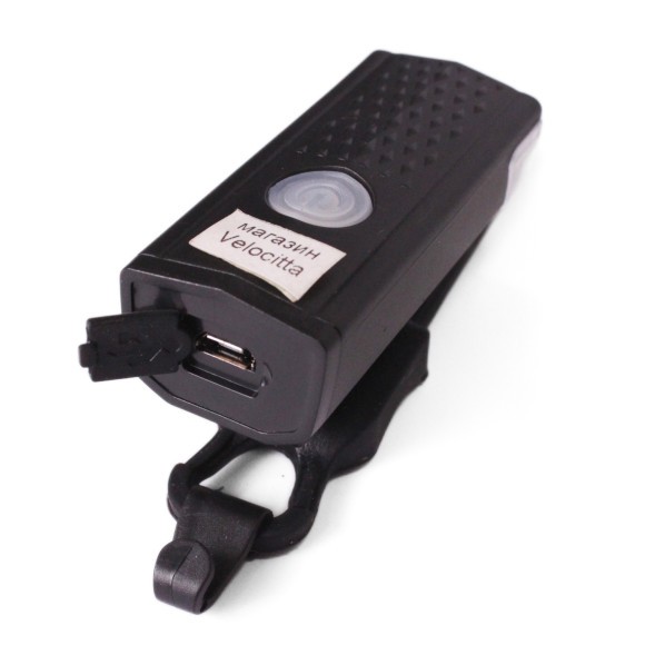 Фара велосипедная Raypal RPL-2255, передняя, пластик, USB кабель, 300 lm, LED, 3 режима работы, черный