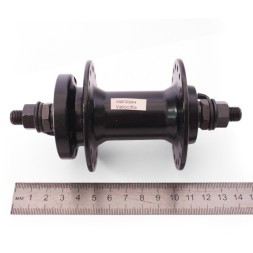 Втулка велосипедная A208F black, передняя, ось 3/8&amp;quot;х100x140 мм, алюминиевая, под Disc 6 болтов, на гайках, 36 отверстий, торг. уп.