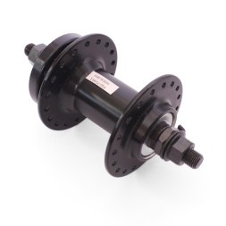 Втулка велосипедная A208F black, передняя, ось 3/8&amp;quot;х100x140 мм, алюминиевая, под Disc 6 болтов, на гайках, 36 отверстий, торг. уп.