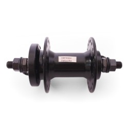 Втулка велосипедная A208F black, передняя, ось 3/8&amp;quot;х100x140 мм, алюминиевая, под Disc 6 болтов, на гайках, 36 отверстий, торг. уп.