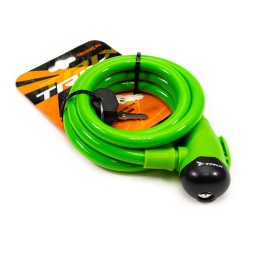 Замок велосипедный Trix GK102.314-GREEN, трос стальной, с ключами 12×1500 мм, в оболочке пластиковой, блистер