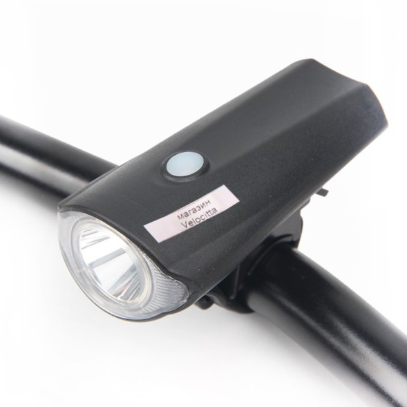 Фара велосипедная XLT-108, передняя, АКБ, 1 LED, USB зарядка, влагозащитная, инд упак.