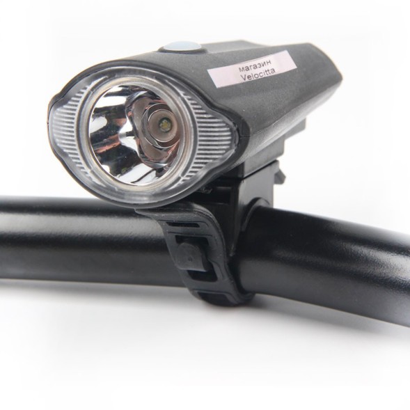 Фара велосипедная XLT-108, передняя, АКБ, 1 LED, USB зарядка, влагозащитная, инд упак.