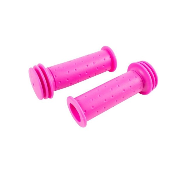 Ручки на руль для велосипеда New Vision SZ-106A, 100 мм, с ограничителями, резиновые, розовый