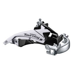 Переключатель Shimano Tourney FD-TY500, передний, хомут 34.9/31.8, угол 66-69°, 42T, универсальная тяга, инд. упаковка