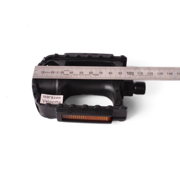 Педали велосипедные Feimin FP-806B, пластик, стальная ось 9/16&amp;quot;, с отражателями, 96x68 мм, черный