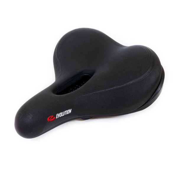 Седло велосипедное Evolution TTG012, 256x226 мм, комфорт, анатомическое, винил, Black