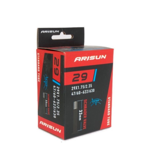 Камера Arisun Standard U010901, 29&amp;quot;x1.75/2.35 (47/60-622/630) AV-33 мм, бутиловая 0.9 мм, Black