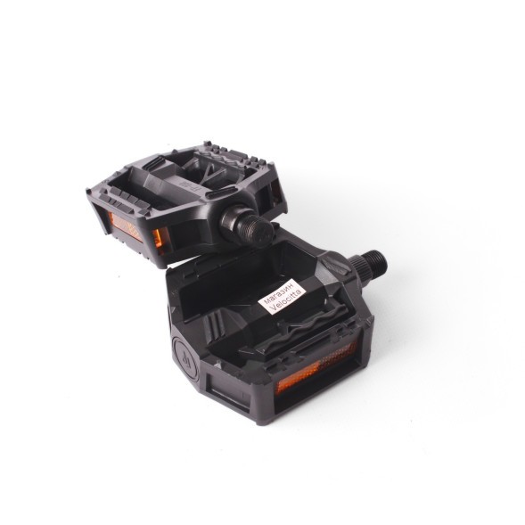 Педали велосипедные Feimin FP-808, MTB, насыпные подшипники, резьба 9/16&amp;quot;, 94x77 мм, с отражателями