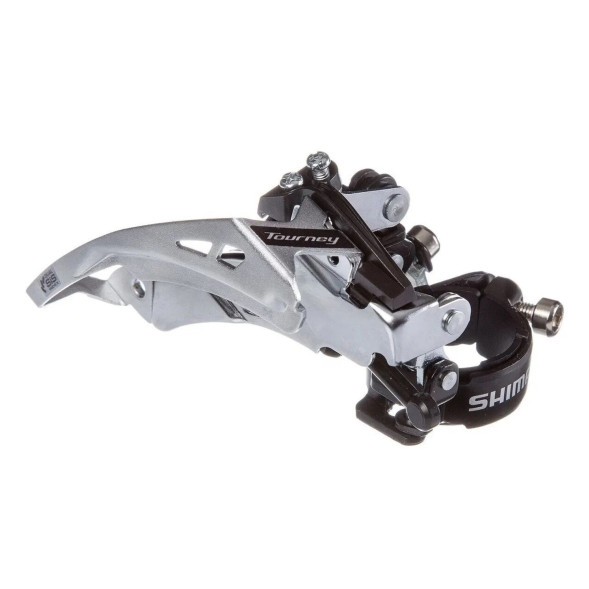 Переключатель передний Shimano Tourney FD-TY700, 3 ск. для 7/8 ск., хомут 34.9/31.8, угол 63-66°, 42T, универсальная тяга, б/уп.