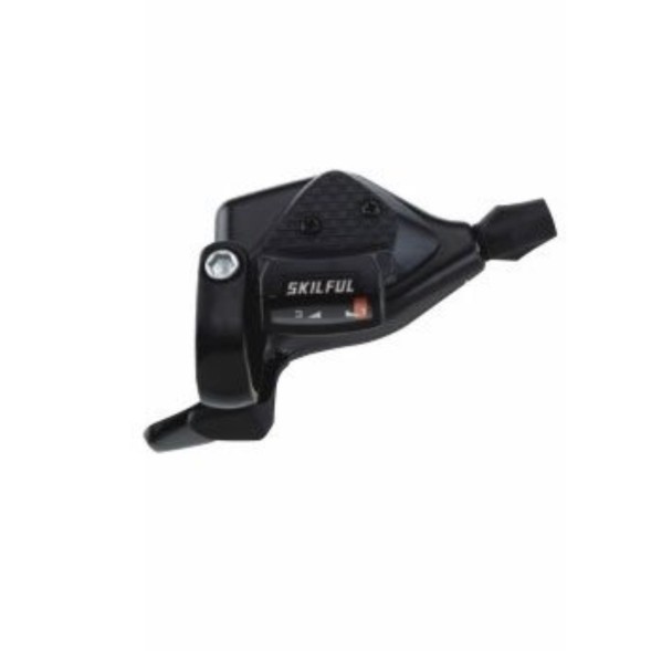 Шифтер Skillful M130-3-BK, левый 3 ск., трос 1800 мм, совместим с Shimano, Black