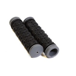 Ручки руля Hualong HL-G75-TPR-Black-Grey, 130 мм, резиновые, 2-х компонентные, с серым кантом, б/уп.