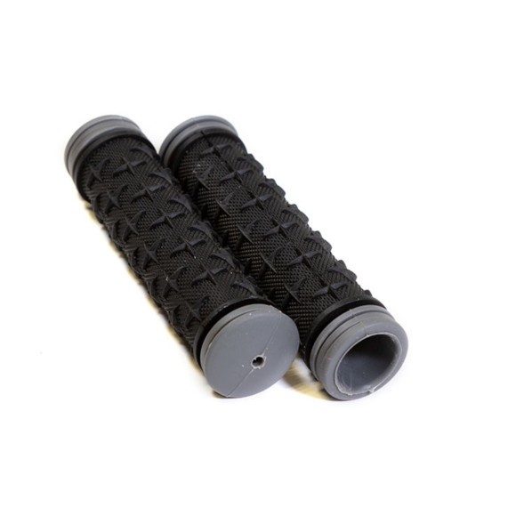 Ручки руля Hualong HL-G75-TPR-Black-Grey, 130 мм, резиновые, 2-х компонентные, с серым кантом, б/уп.