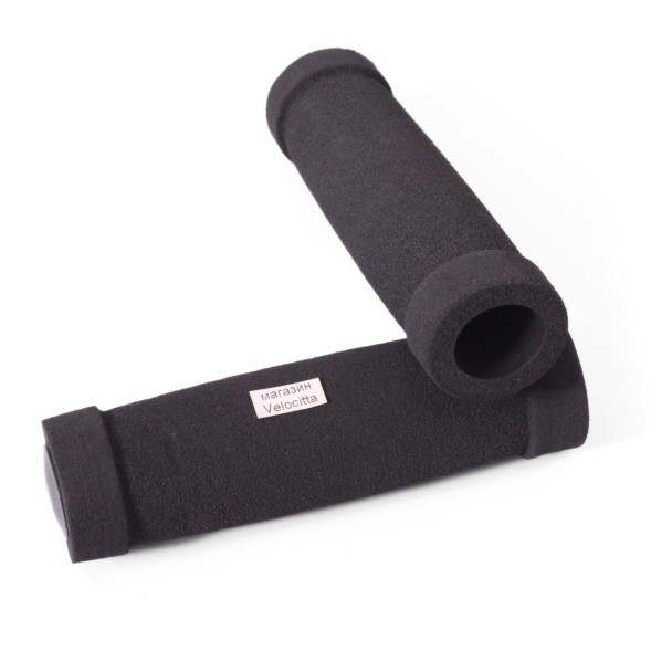 Грипсы руля неопреновые HL-G03, 115 мм, торцевой фиксатор, черный