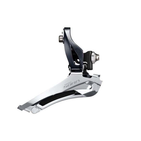 Переключатель передний Shimano Sora R3000-F, 2x9 скоростей, нижняя тяга, 52T, крепление к раме Brazed-On Mount, угол 61-66°, без уп.