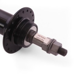 Велосипедная втулка Shunfeng SF-A214R black, задняя, FAT BIKE, ось 3/8&amp;quot;х170x215 мм, под диск 6 болтов, под трещотку, на гайках, 36H, алюминиевая, б/уп.