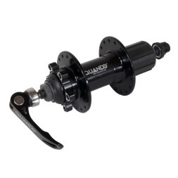 Втулка задняя Quando KT-K08R-32, MTB, ось 10х135x145 мм, алюминиевая, Disk 6 болтов, под кассету 9/11 скоростей, эксцентрик, 32 отверстия, торг. упак.