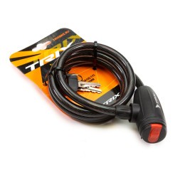 Велозамок Trix GK102.113-10, трос стальной, 10×1200 мм, с ключами, в пластиковой оболочке, блистер