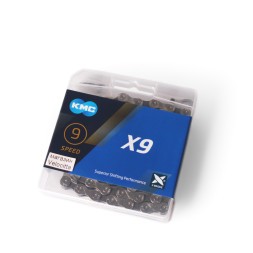 Велосипедная цепь KMC-X9, 1/2x11/128&amp;quot; (116 звеньев), 9 скоростей, 9R/CL566R, 6.6-6.7 мм, с замком, инд. упаковка