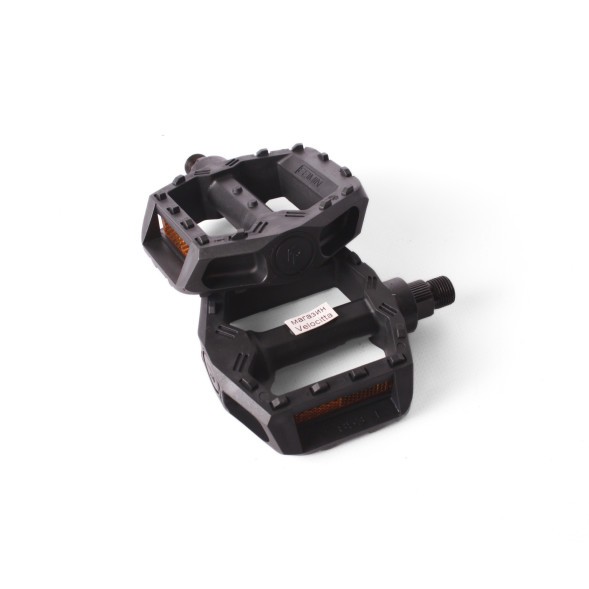 Велопедали Feimin FP-853, пластиковые, отражатели, с шипами, 86x86 мм, черный