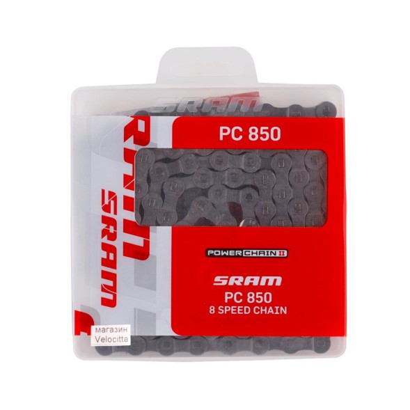 Цепь для велосипеда Sram PC-850, 7/8s, 114 звеньев, замок цепи