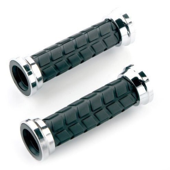 Грипсы велосипедные Joykie JK-1951, 120 мм, комплект, резиновые,  черный/серебристые кольца