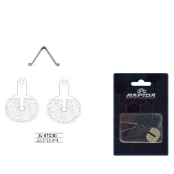 Тормозные велосипедные колодки Rapida JL-07C(B), для дискового тормоза, скоба, пружина, блистер