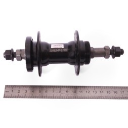 Веловтулка задняя Shunfeng SF-A225R black, ось 3/8&amp;quot;х135x175 мм, алюминий, под диск 6 болтов, под трещотку, на гайках, 36H, б/уп.