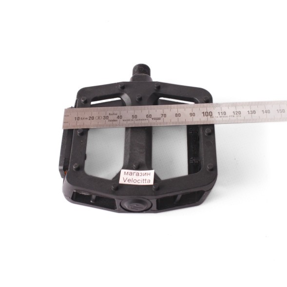 Педали велосипедные Feimin FP-851, резьба, пластик, с катафотами, большая платформа, 95x95 мм, черный