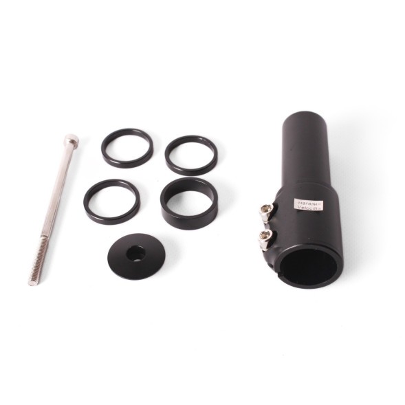 Удлинитель высоты рулевого штока Kenli KL-4025, алюминиевый, 1-1/8&amp;quot;x115 мм, болт 115 мм, проставочные кольца, черный