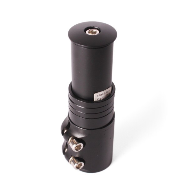 Удлинитель высоты рулевого штока Kenli KL-4025, алюминиевый, 1-1/8&amp;quot;x115 мм, болт 115 мм, проставочные кольца, черный