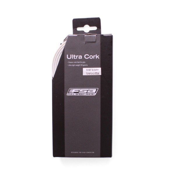 Обмотка велоруля FSA Ultragel Cork, белая