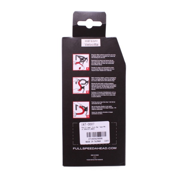 Обмотка велоруля FSA Ultragel Cork, белая