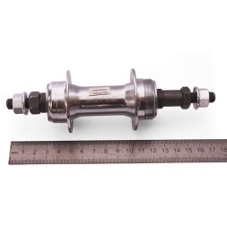 Втулка задняя Shunfeng SF-HB03R, сталь, ось 3/8"х135x175 мм, под V-брейк, под трещотку, на гайках, 36H, серебро