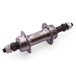 Втулка задняя Shunfeng SF-HB03R, сталь, ось 3/8"х135x175 мм, под V-брейк, под трещотку, на гайках, 36H, серебро