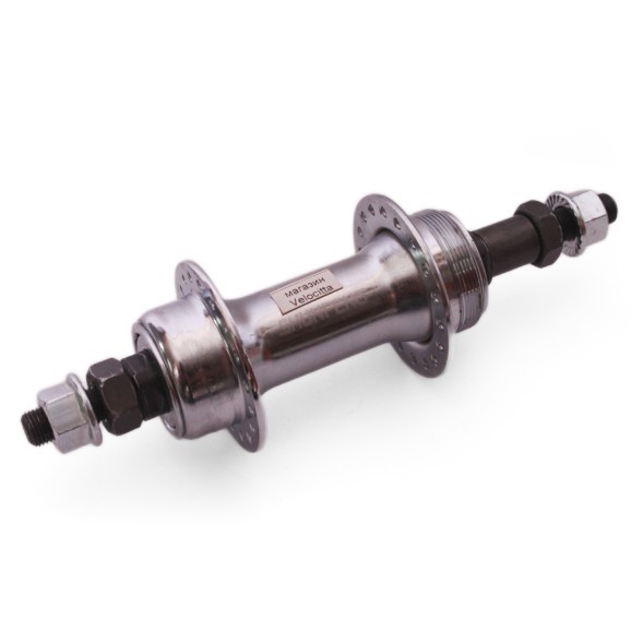 Втулка задняя Shunfeng SF-HB03R, сталь, ось 3/8&amp;quot;х135x175 мм, под V-брейк, под трещотку, на гайках, 36H, серебро