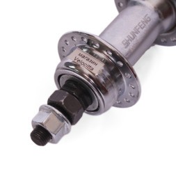 Втулка задняя Shunfeng SF-HB03R, сталь, ось 3/8"х135x175 мм, под V-брейк, под трещотку, на гайках, 36H, серебро