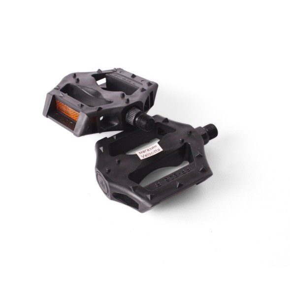Педали пластиковые Feimin FP-836, MTB, 9/16&amp;quot;, с отражателями, широкие, 96x84 мм, черный