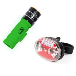 Комплект фонарей WildWolf, 1/5 LED, 3/7 режима, регулируемый фокус, 5xAAA, зеленый