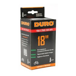 Велосипедная камера Duro 18x1.75/2.125, бутиловая резина, автониппель, AV, черный