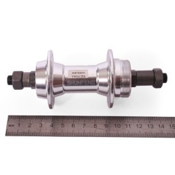 Втулка велосипедная Shunfeng SF-A203R silver, задняя, ось 3/8"х135x145 мм, ALU, под V-br, под трещотку, на эксцентрике, 36 отверстий, хром