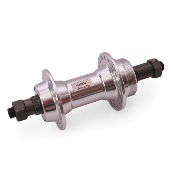 Втулка велосипедная Shunfeng SF-A203R silver, задняя, ось 3/8&amp;quot;х135x145 мм, ALU, под V-br, под трещотку, на эксцентрике, 36 отверстий, хром