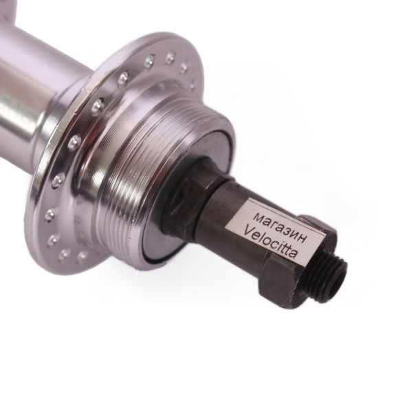 Втулка велосипедная Shunfeng SF-A203R silver, задняя, ось 3/8&amp;quot;х135x145 мм, ALU, под V-br, под трещотку, на эксцентрике, 36 отверстий, хром